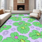 Cute Frogs and Lily Pads Pattern Rug