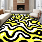 Bold Labyrinth Yellow Graphic Rug