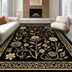 Art Nouveau Floral Gold Design Rug