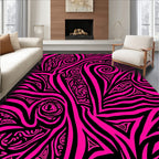 Bold Hot Pink Tribal Swirl Pattern Rug
