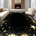 Golden Stars and Celestial Night Rug