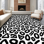 Bold Black White Animal Spots Rug