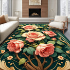 Elegant Rose Floral Artistry Rug
