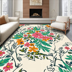Vibrant Floral Vine Pattern Rug