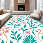 Tropical Floral Leaf Pattern Design Rug