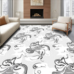 Abstract Swirls Clouds Texture Design Rug