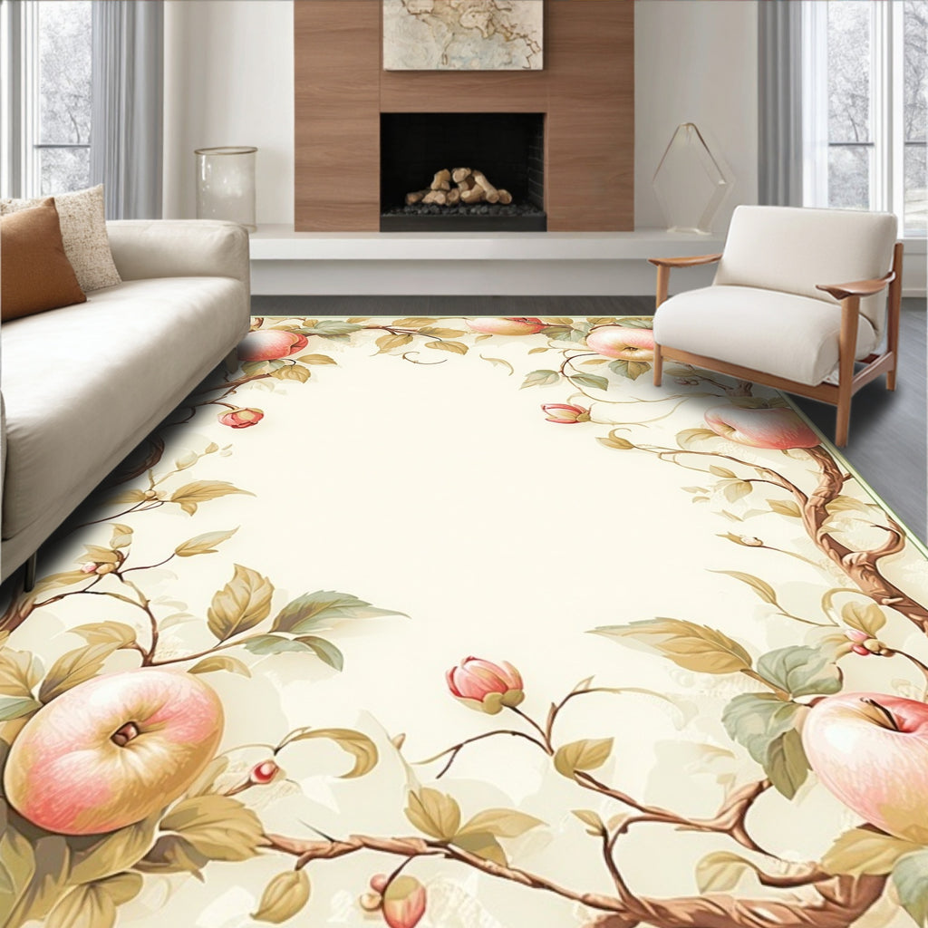 Vintage Apple Blossom Vine Pattern Rug