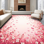 Pink Blossom Branch Floral Design Rug