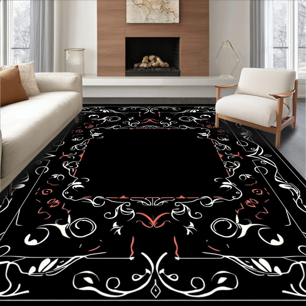 Elegant Ornate Floral Pattern Rug
