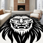 Bold Lion Face Graphic Rug