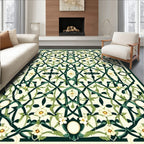 Intricate Floral Vine Lattice Design Rug