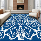 Royal Blue Whimsical Creature Medallion Rug