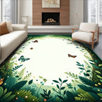 Enchanted Forest Butterflies Whimsical Design Rug