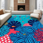 Undersea Life Coral Fish Pattern Rug