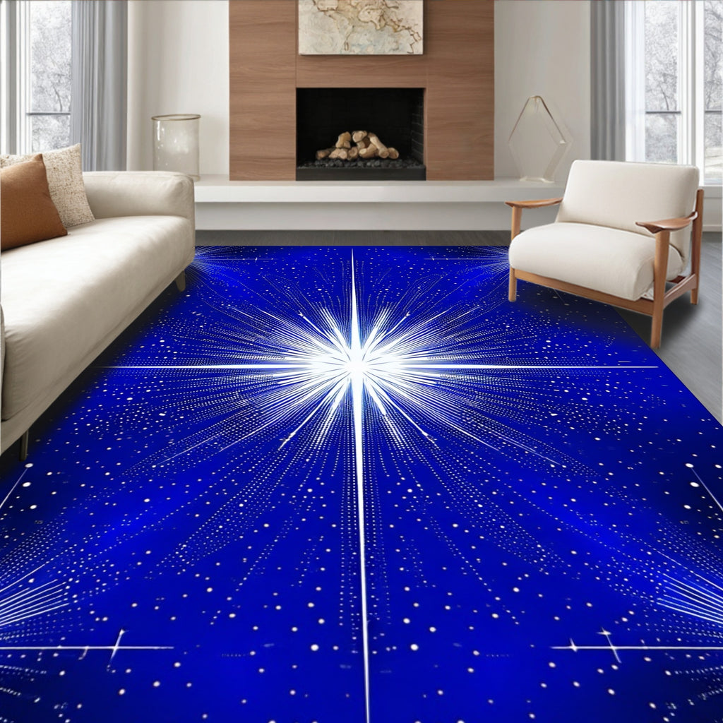 Midnight Starburst Patterned Design Rug