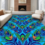 Vibrant Tribal Feather Pattern Design Rug