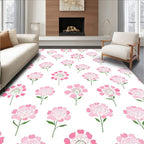 Pink Floral Pattern Design Rug
