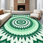 Emerald Green Radial Mandala Rug