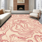 Red Swirl Abstract Pattern Design Rug