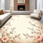 Soft Pink Cherry Blossom Branches Rug
