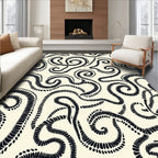 Swirling Linear Dot Pattern Rug