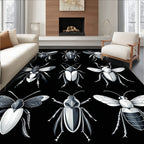 Monochromatic Insect Collection Pattern Rug