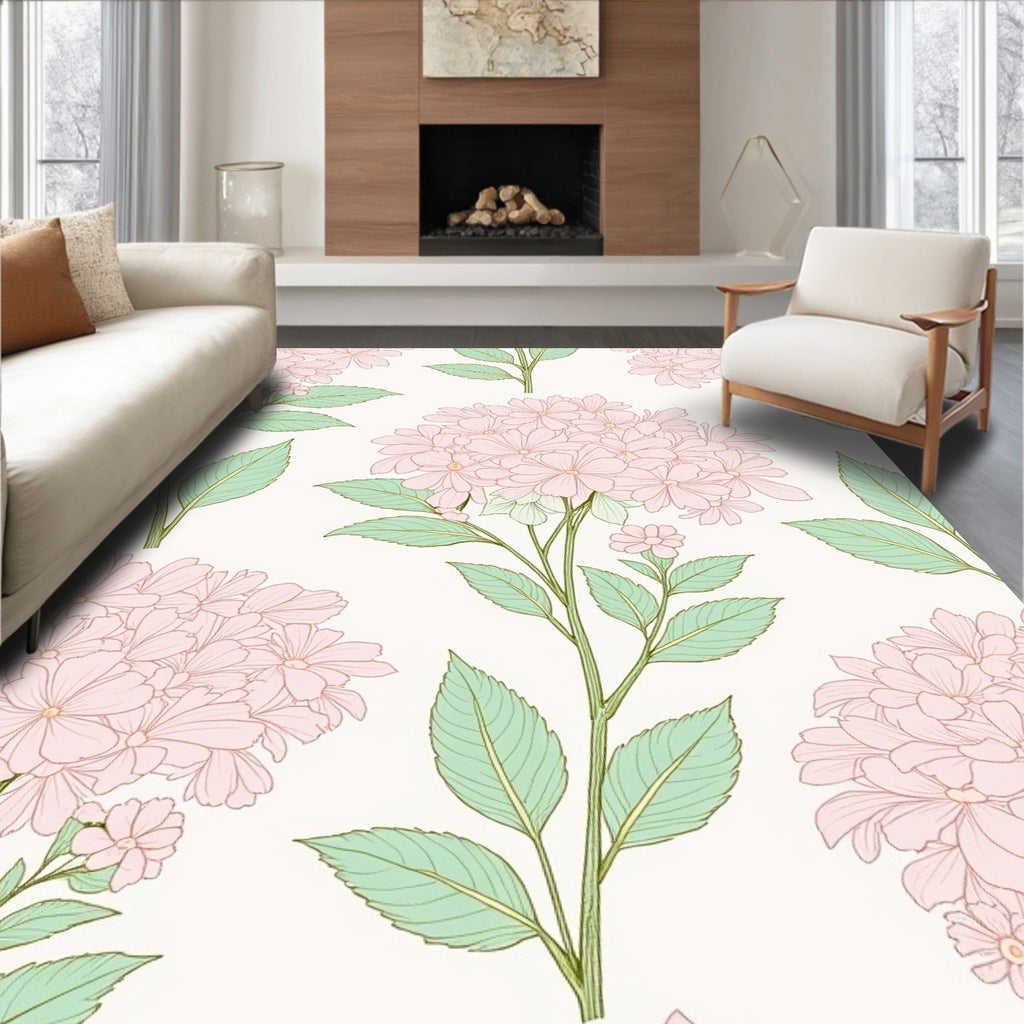 Soft Floral Bloom Nature Inspired Rug