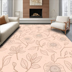 Sketchy Floral Nature Pattern Rug
