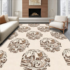 Ornate Brain Pattern Textured Ground Rug