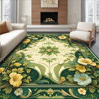Art Nouveau Floral Swirls Pattern Rug