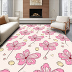 Pink Floral Pattern with Light Pink Accents Rug
