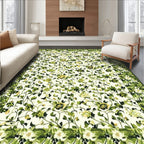 Green Floral Vine Patterned Rug