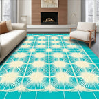 Coastal Sunburst Geometric Pattern Rug