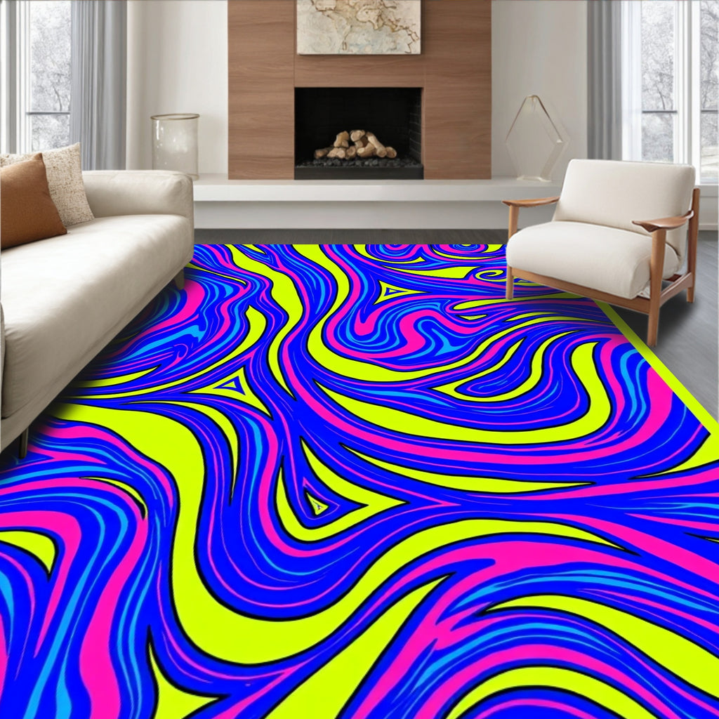 Vibrant Swirl Flow Pattern Rug