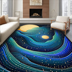 Cosmic Ocean Wavy Pattern Rug