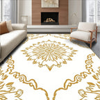 Golden Floral Medallion Pattern Rug