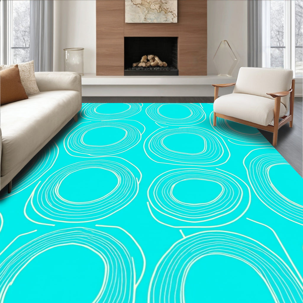 Abstract Circular Outline Pattern Rug