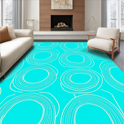 Abstract Circular Outline Pattern Rug