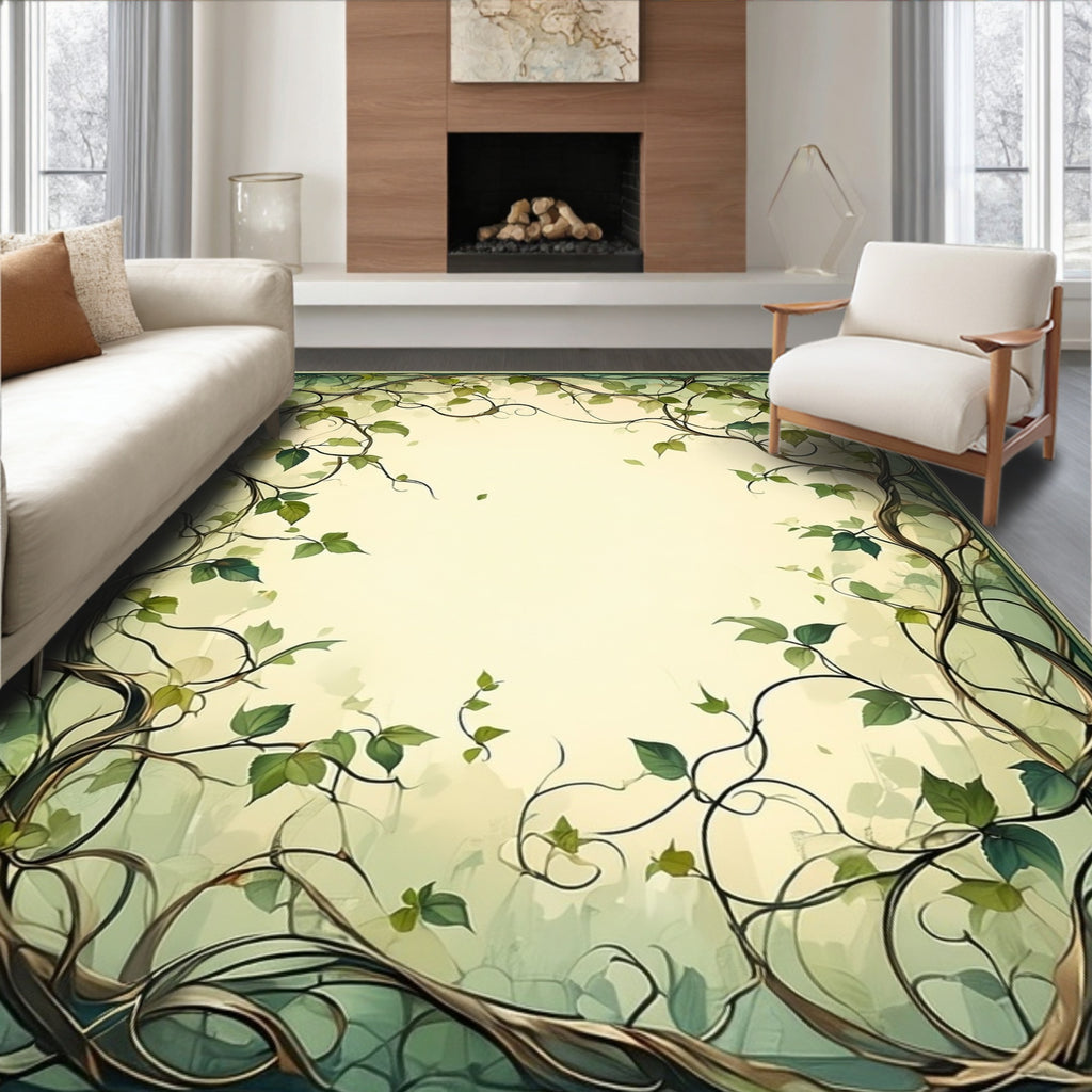Nature Inspired Vine Pattern Rug
