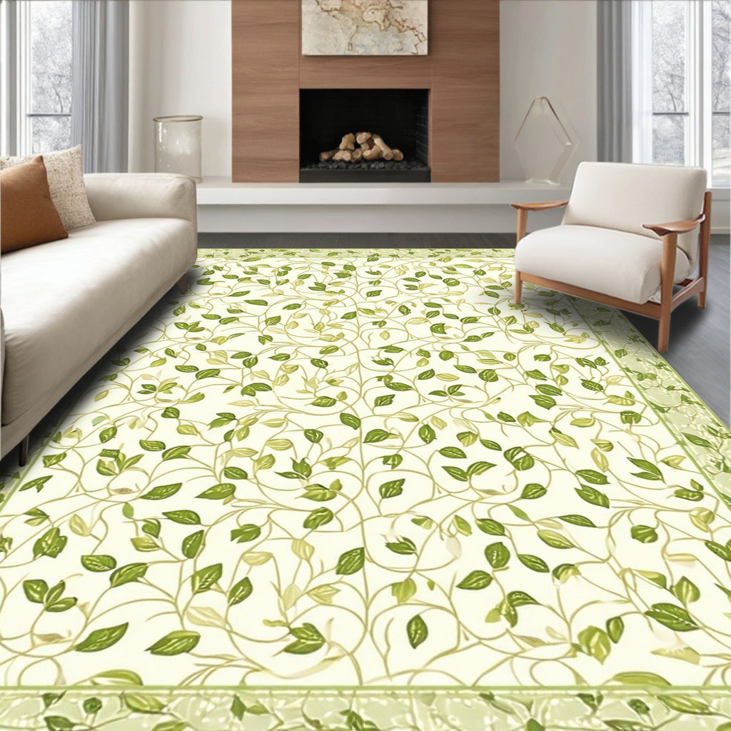 Vine Leaf Botanical Pattern Rug