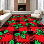 Red Black Buffalo Holly Berry Rug