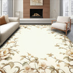 Delicate Floral Vine Border Design Rug