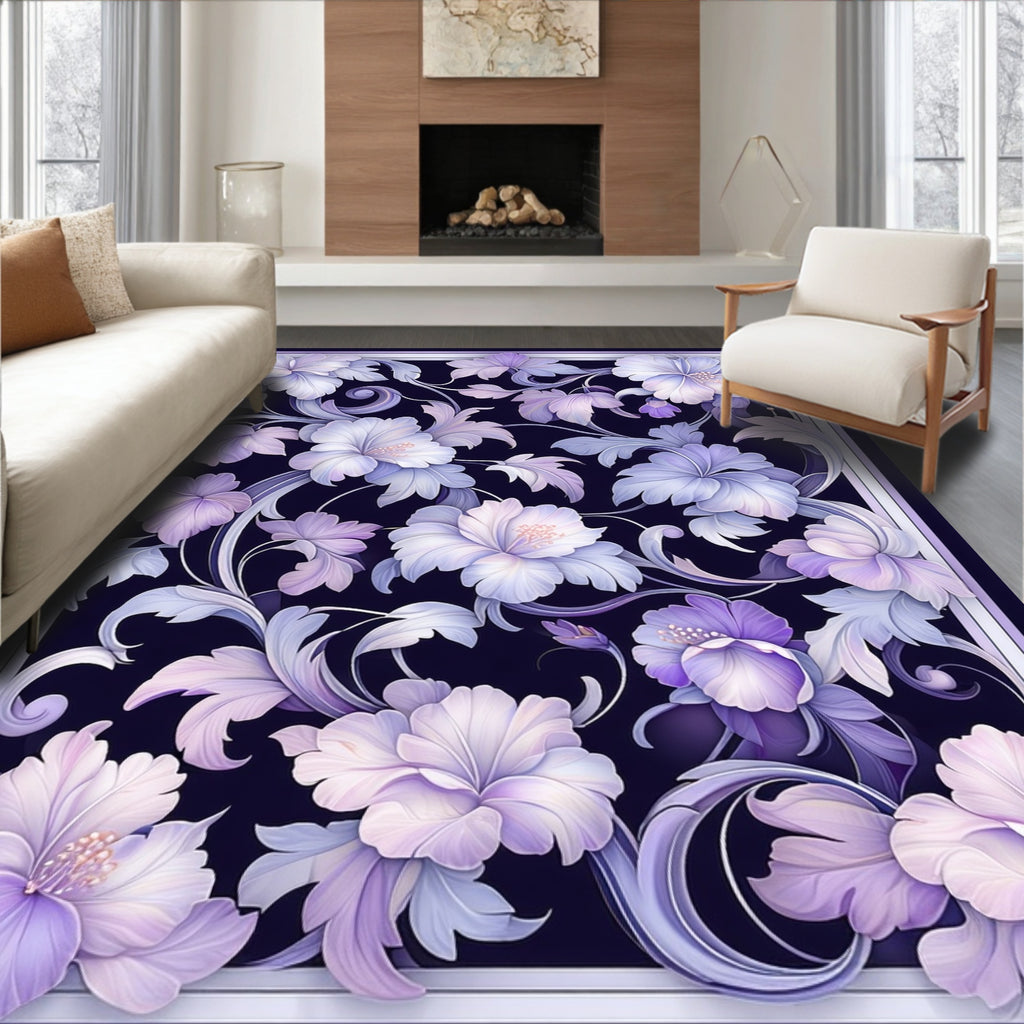 Elegant Floral Vines Pattern Rug