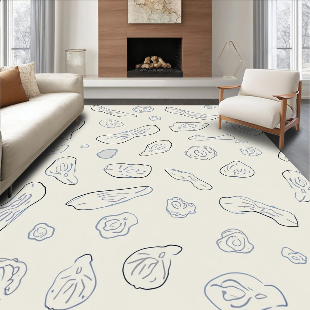 Abstract Organic Shapes Whimsical Design Rug