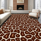 Brown Giraffe Spot Pattern Rug