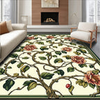 Vintage Floral Branch Pattern Rug