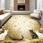 Enchanted Garden Cats And Butterflies Rug