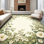 Greenery Floral Blossom Pattern Rug