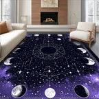 Celestial Moon Phases Starry Night Design Rug