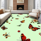 Vintage Butterflies and Floral Pattern Rug
